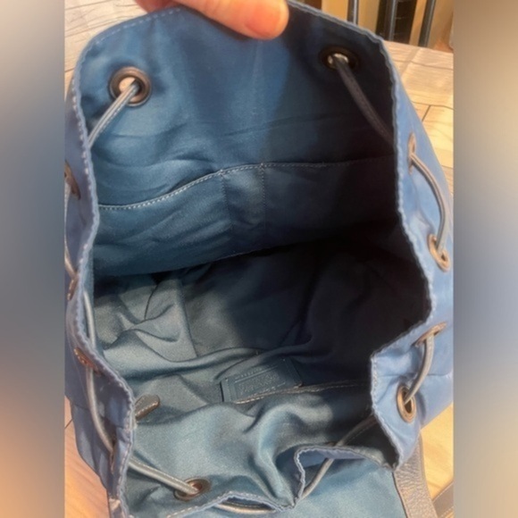 COACH Unisex Blue Nylon and Leather Medium size Backpack F58814 Vintage - Picture 5 of 13
